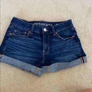 american eagle blue jean shorts